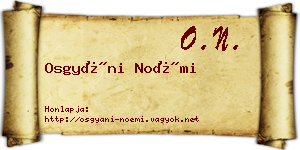 Osgyáni Noémi névjegykártya